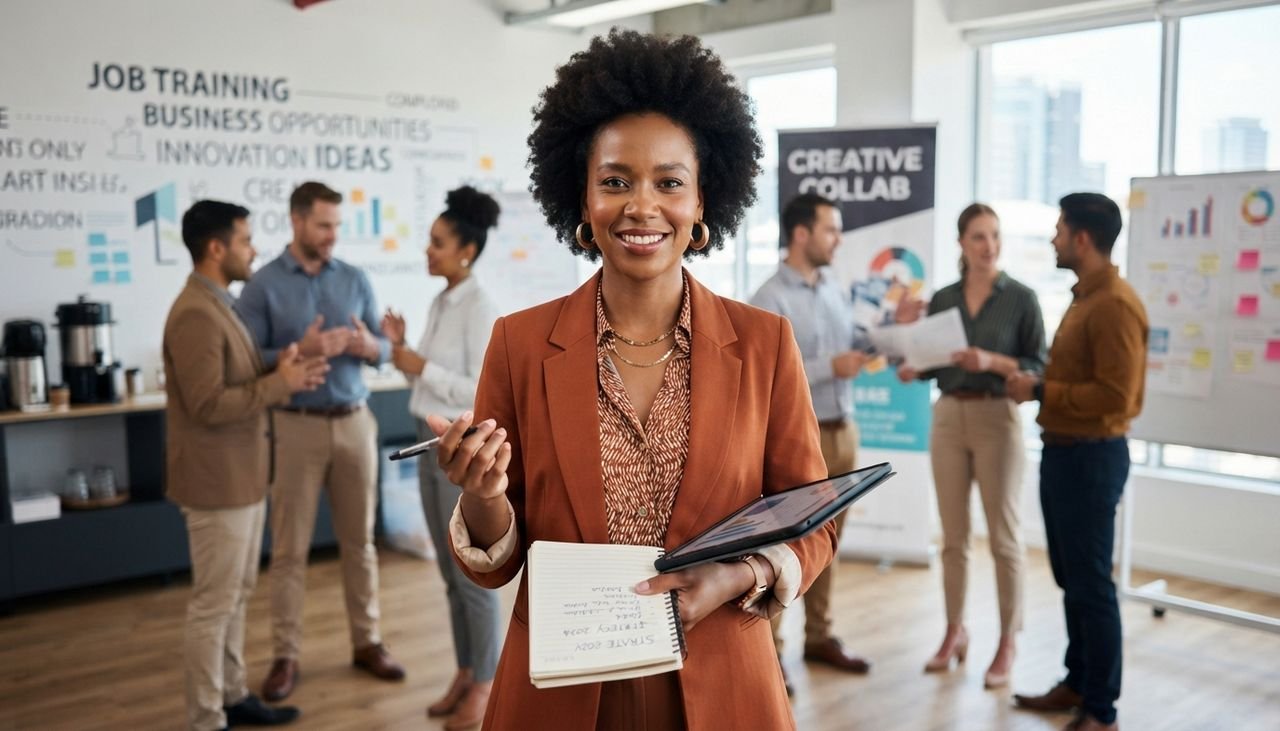 Atelier de formation avec présentation sur écran